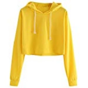 Super cute yellow crop hoodie